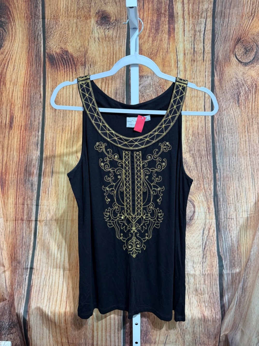 Emma James Sleeveless Embroidered Tank Blouse Size M